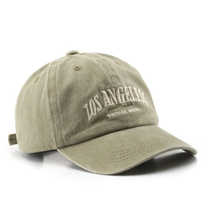 Washed Los Angeles Letter Embroidery Men's Fashion Trend Retro Baseball Cap Women's