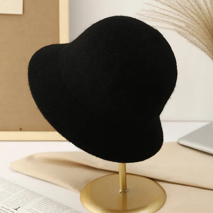 Wool Warm Winter Bucket Hats For Women