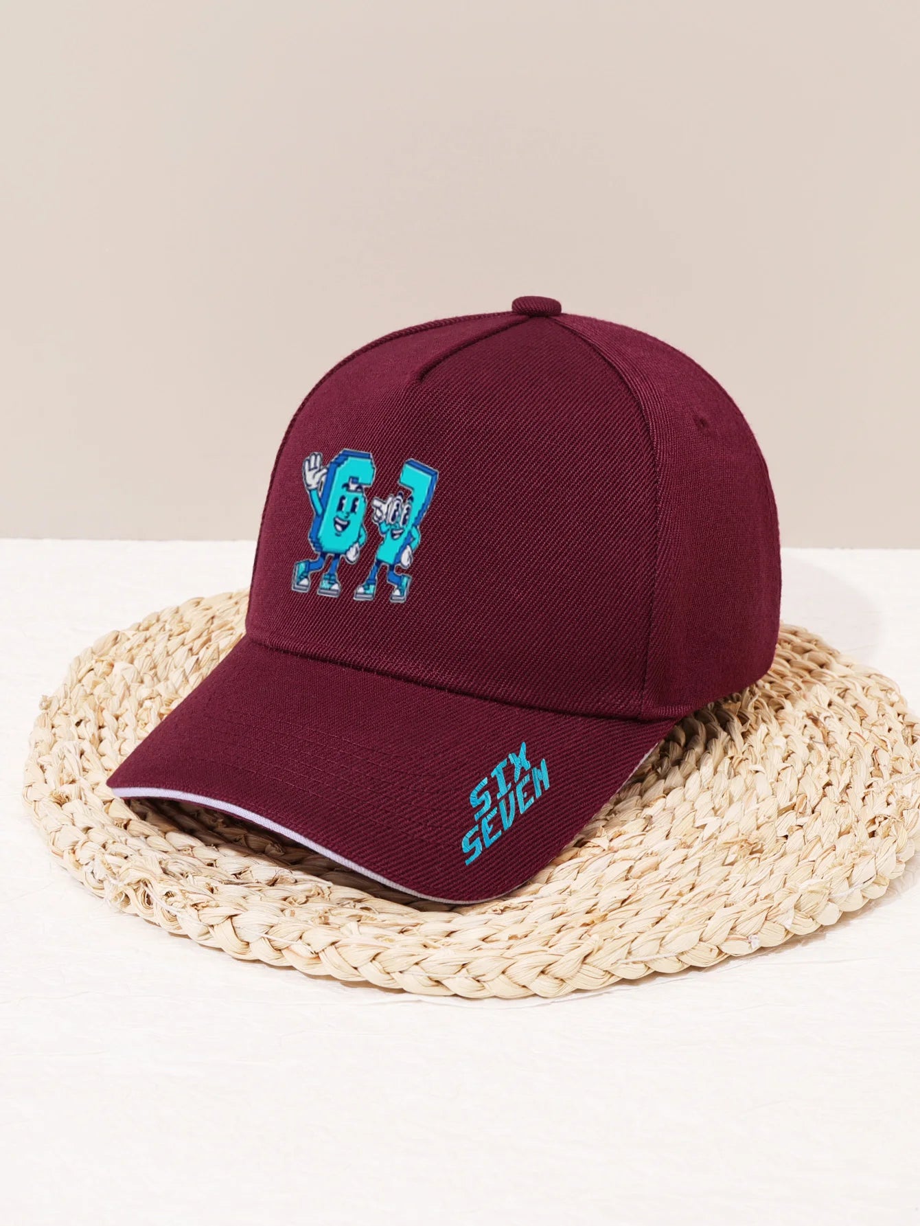 1 Piece of 67-Pixel Cartoon Patterned Cool Baseball Cap