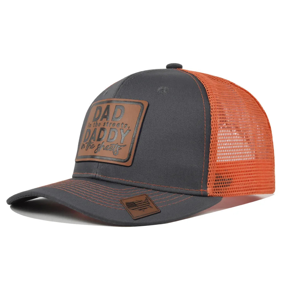 Spring Summer Leather Mesh Baseball Cap Men Women