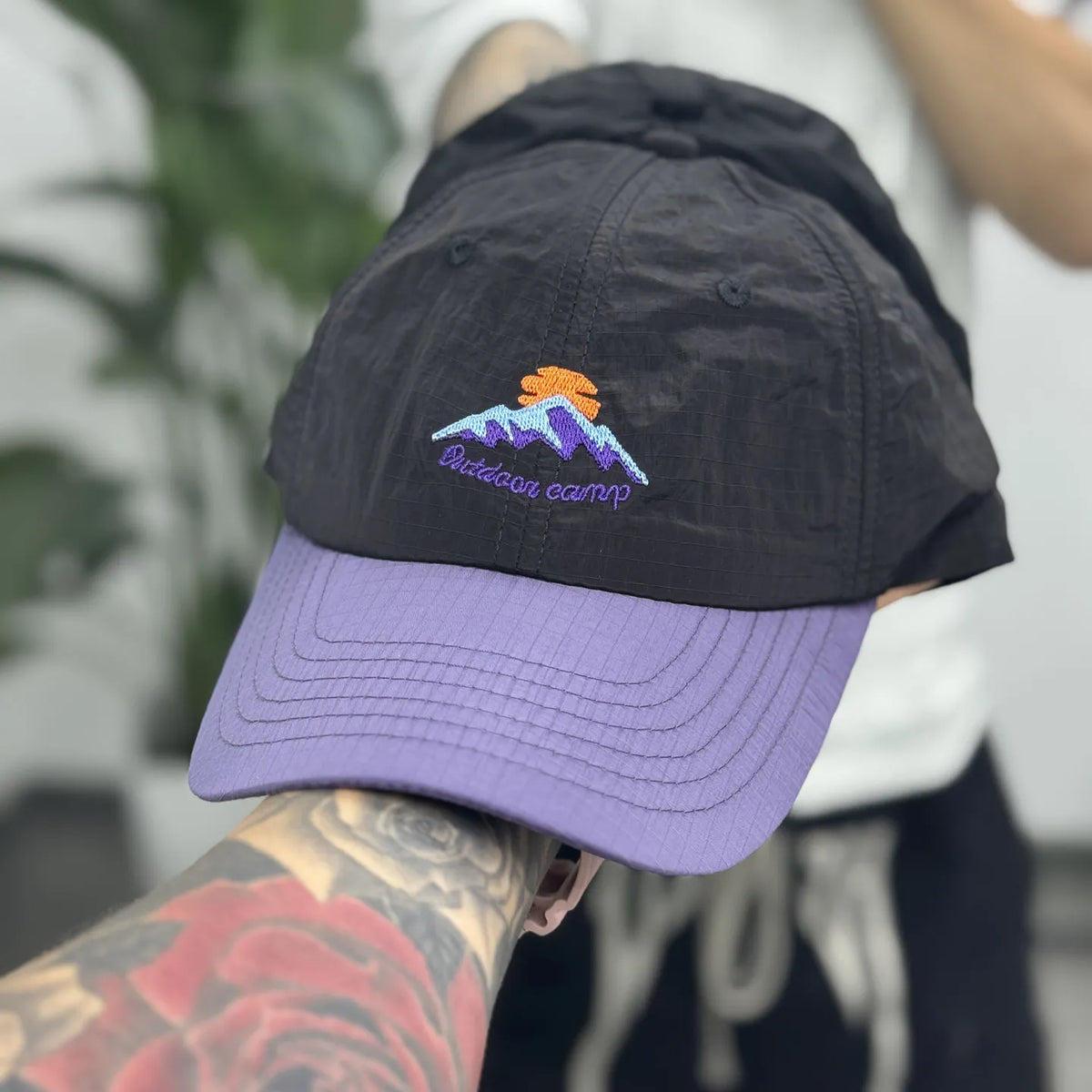 Mountain Outdoor Breathable Sports Quick Drying Hats Color Matching Purple Embroidery Baseball Caps