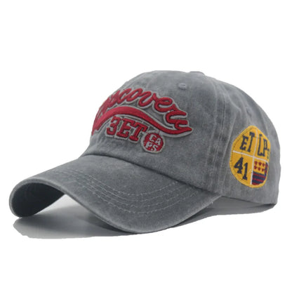 New Yỏk Washed Cotton Cap For Men Women
