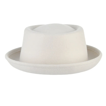 100% Wool Pork Pie Fedora Hat For Women Men