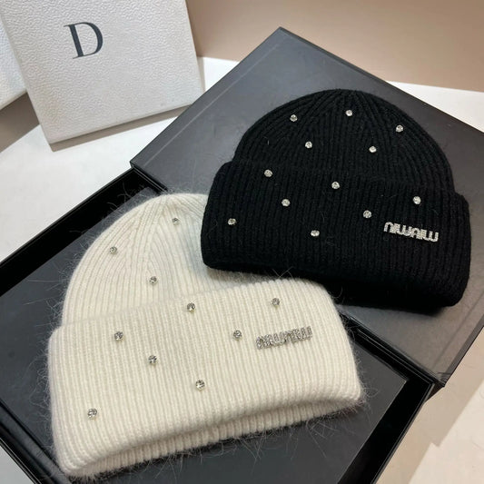New Luxury Rhinestone Knitted Hat