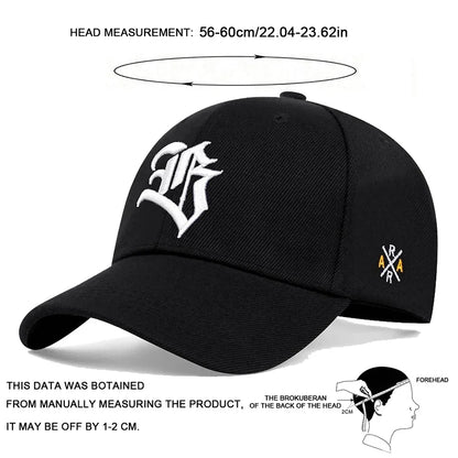 Unisex B Letter Embroidery Baseball Cap Spring and Autumn Outdoor Adjustable Casual Sunscreen Hat
