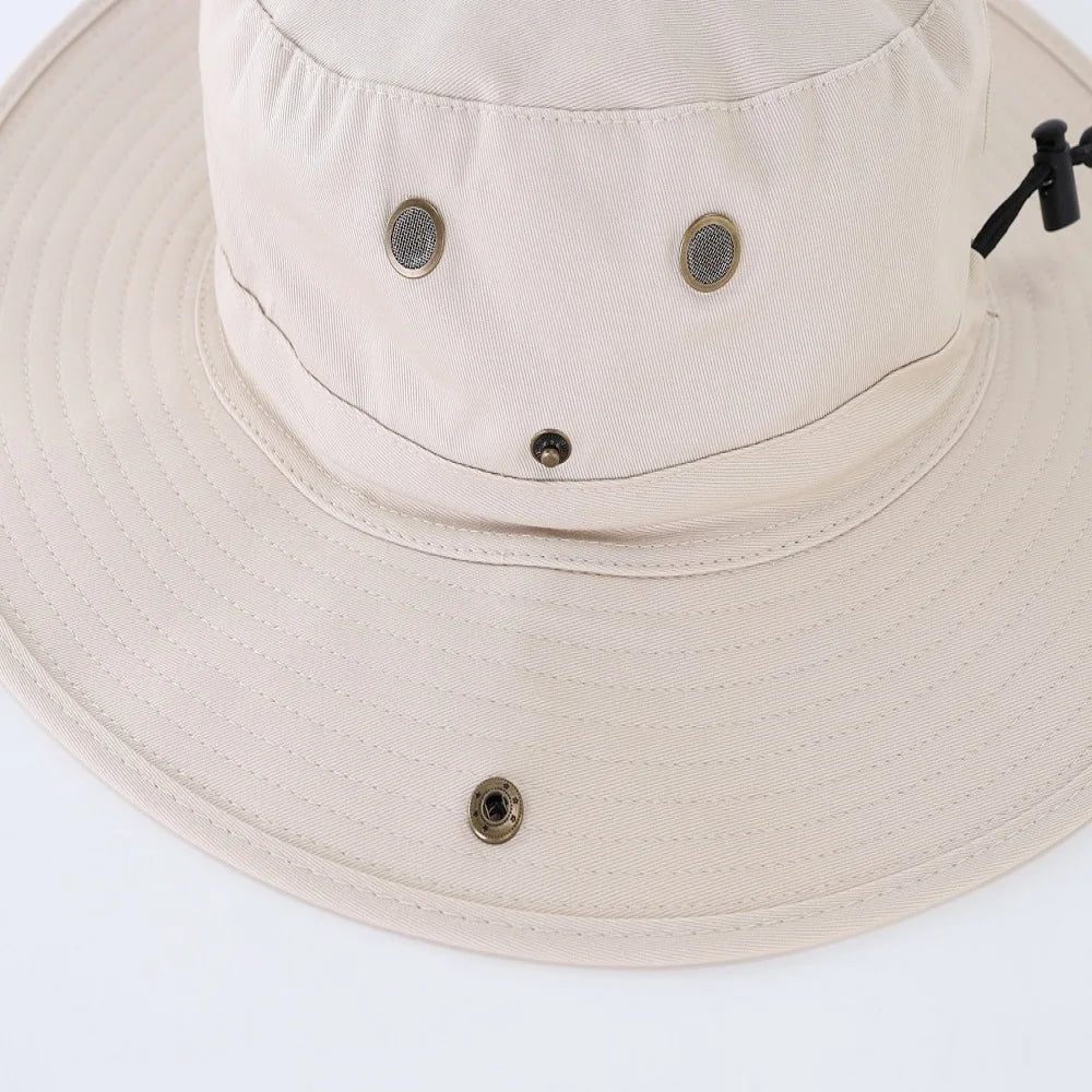Men's Women Boonie Sun Hat Wide Brim Adjustable Breathable Cotton Safari Hat