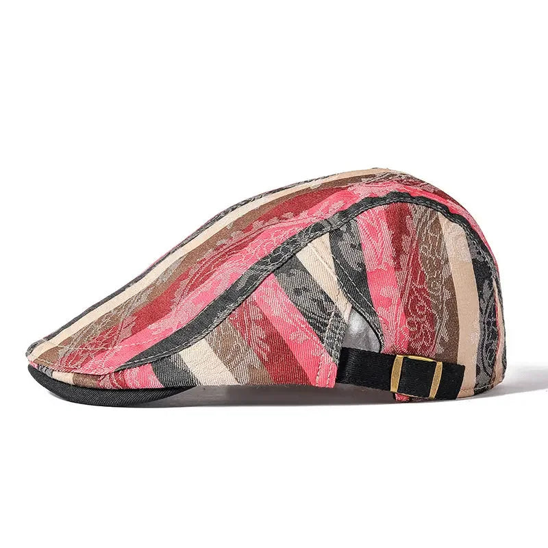 Spring Cotton Print Newsboy Caps Flat Peaked Cap Men And Women