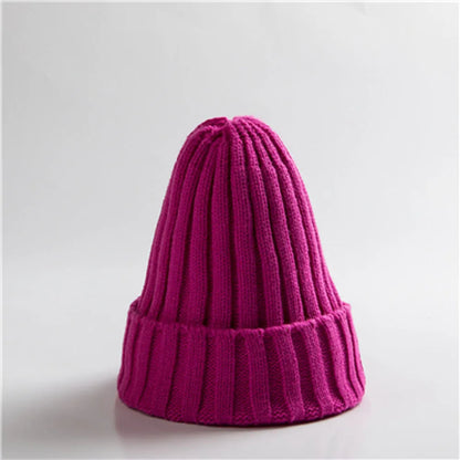 Knitted  Solid Edge Curl Colored Woolen Men's And Women's