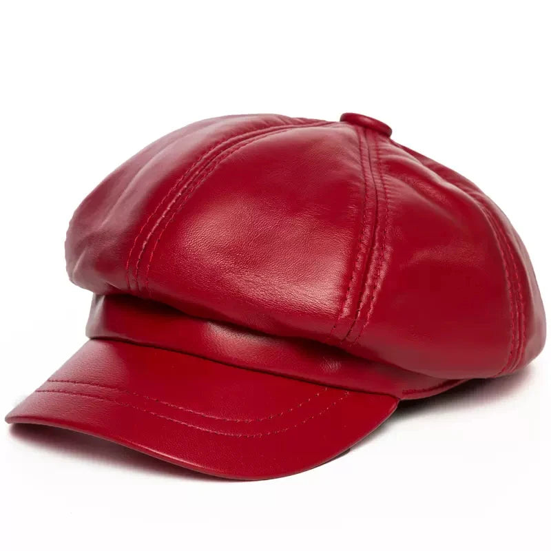 Winter Sheepskin Octagonal Hat For Women