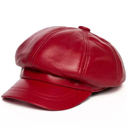 Winter Sheepskin Octagonal Hat For Women