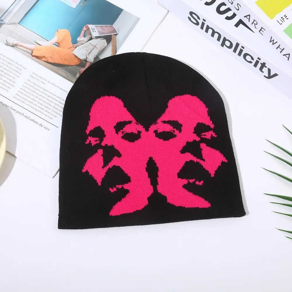 Fashion Printing Knitting Cap Hat Y2k Beanies