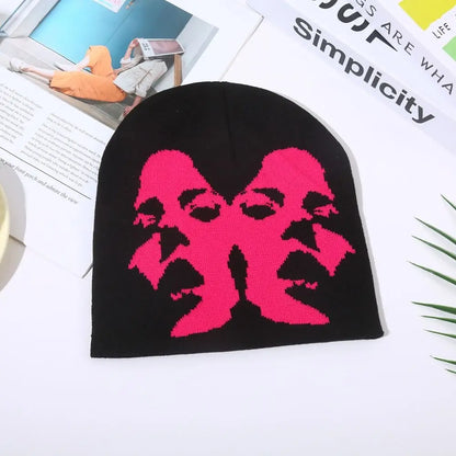 Fashion Printing Knitting Cap Hat Y2k Beanies