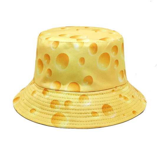Bucket Hat Funny Food Cheese Pattern Unisex Packable Summer