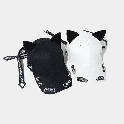2024 Cute Cat Ears Baseball Cap For Women