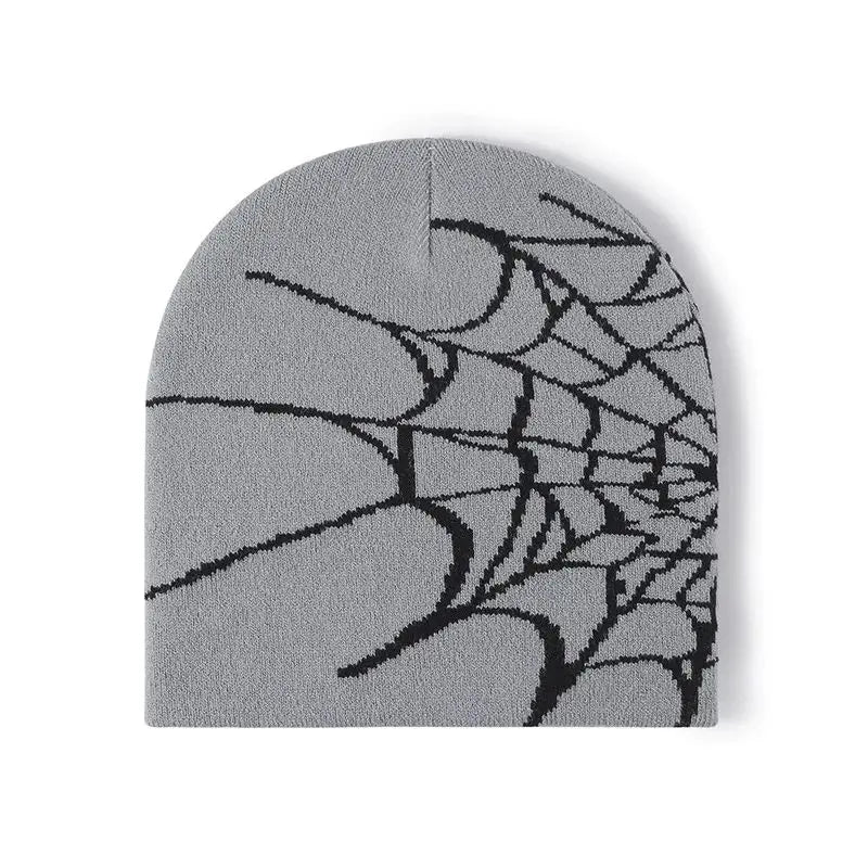 Spider Web Pattern Jacquard Knit Hat