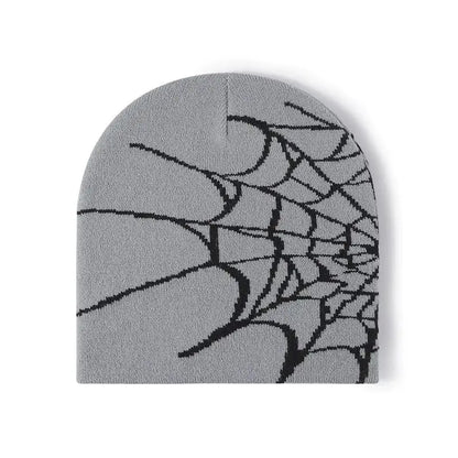 Spider Web Pattern Jacquard Knit Hat