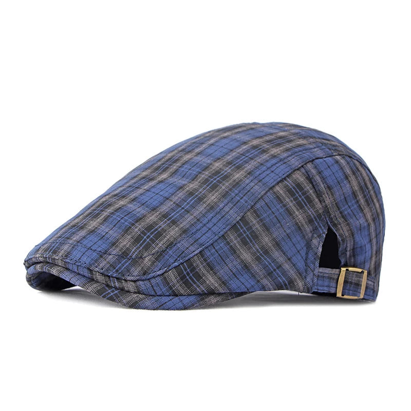 Casual Plaid Hats Men Berets Summer Herringbone Newsboy Cap