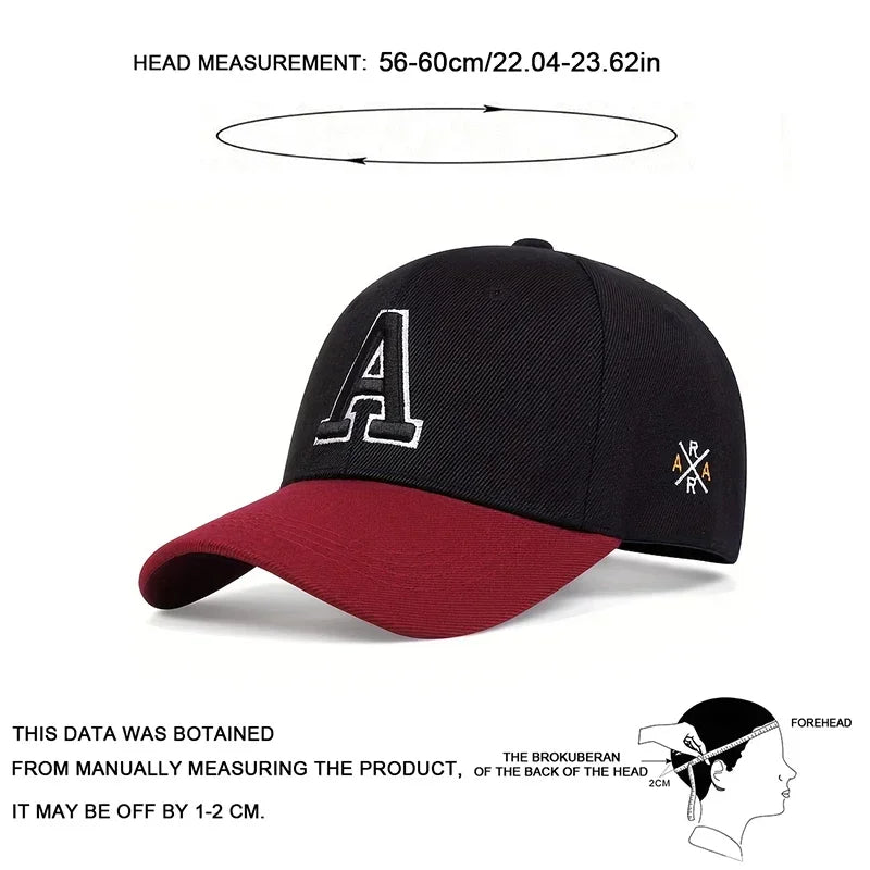 Unisex A Letter Side Embroidery Baseball Caps Spring And Autumn