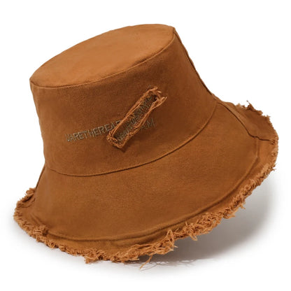 Solid Color Washed Distressed Fisherman Hat