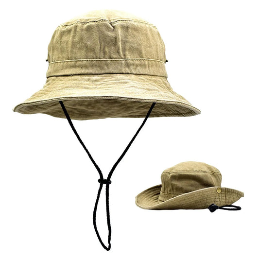 New Washed Cotton Bucket Hats Breathable UV Protection Panama Hat