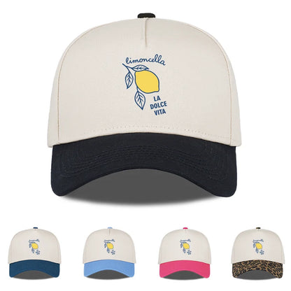 "Limoncello La Dolce Vita" Lemon Print Baseball Cap