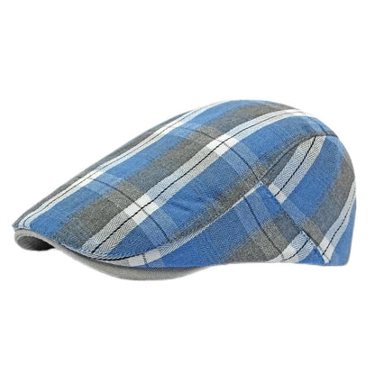 Spring Summer Dopamine Plaid Beret Duck Tongue Forward Hat