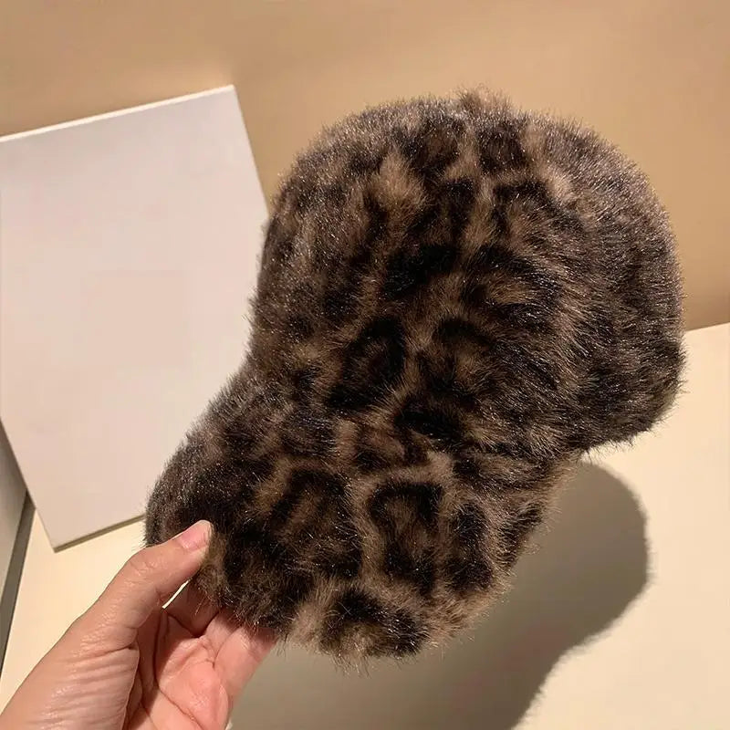 Leopard Baseball Cap Winter Hats For Women