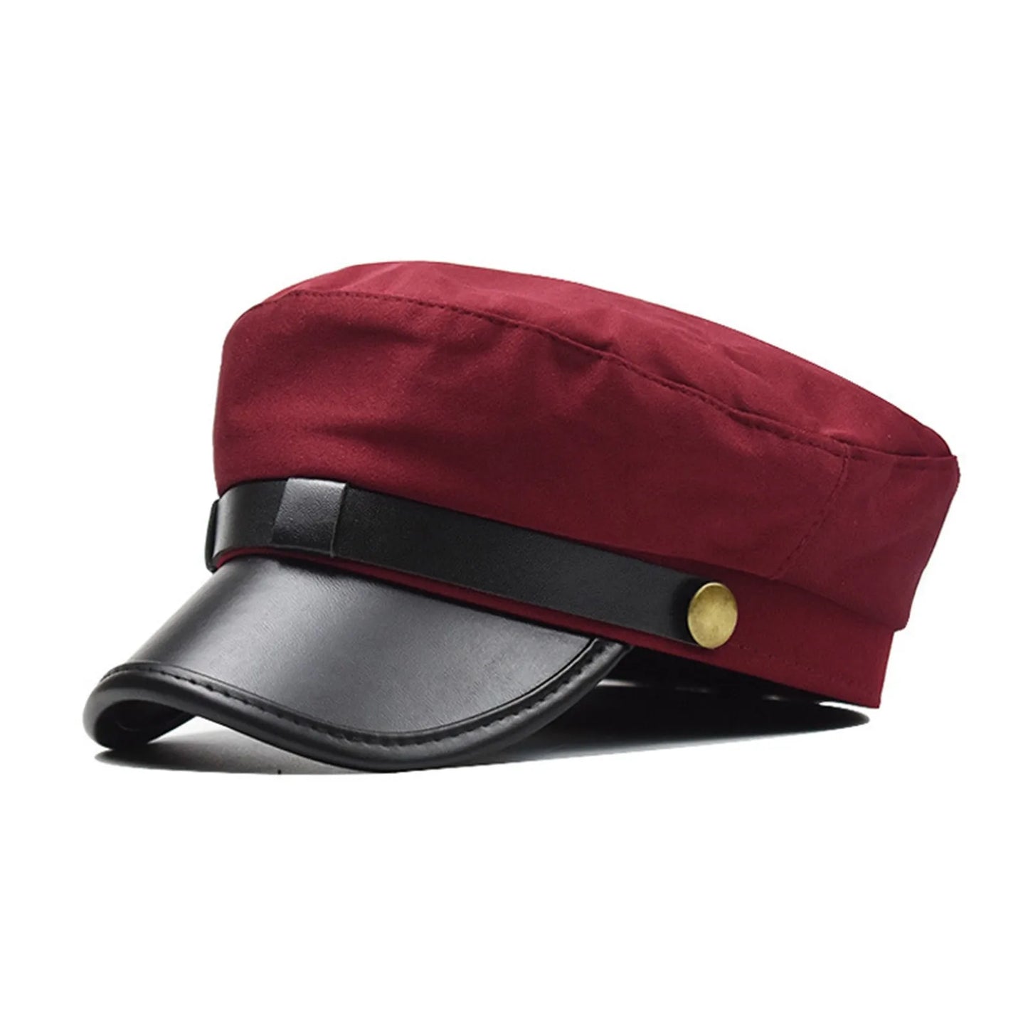 Simple Unisex Red Black Flat Navy Hat Cap