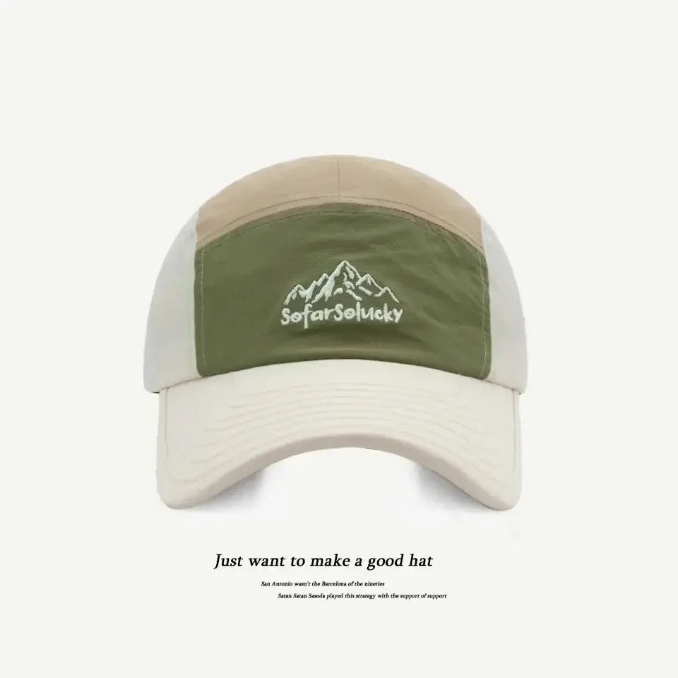 Mountain Peak Letter Embroidered Quick Dry Waterproof Snapback Hat