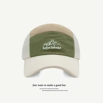 Mountain Peak Letter Embroidered Quick Dry Waterproof Snapback Hat