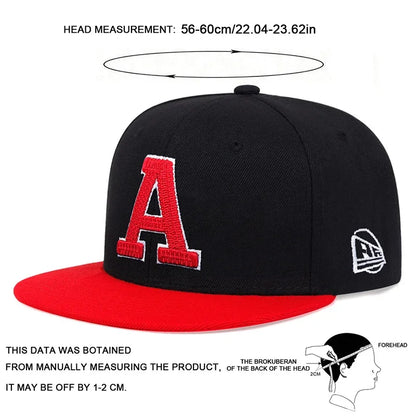 Unisex A Letter Embroidery Hip-hop Hats Spring Autumn Outdoor