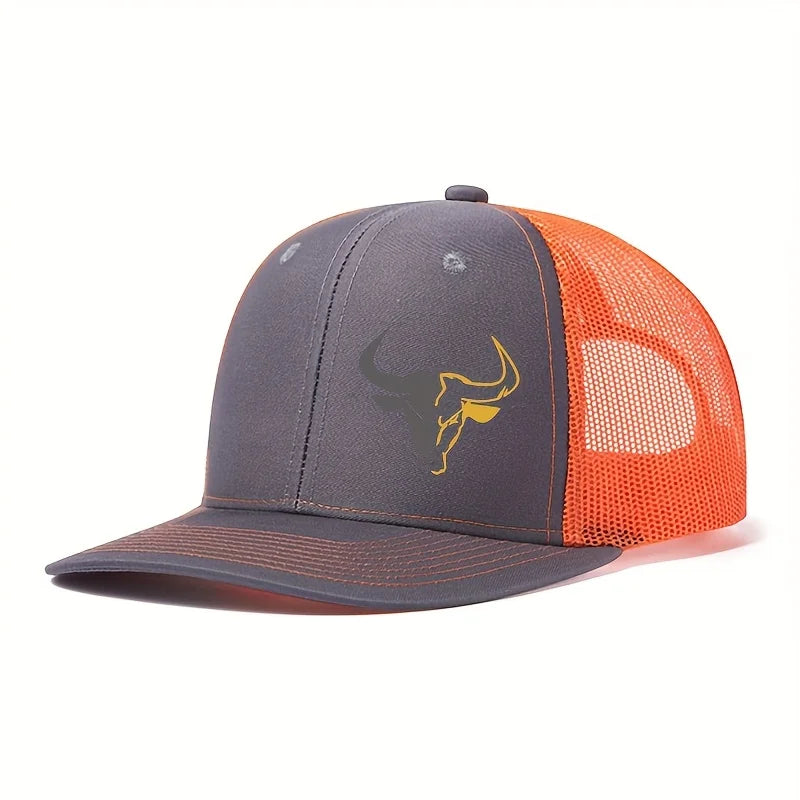 Bull Head Print Breathable Mesh Hats Summer Richardson Truck Driver Hat Men Women