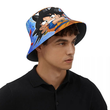 Dragon Ball Bucket Hat for Men Women Beach Goku Anime Sun Hat