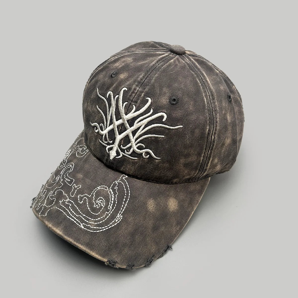 Vintage Washed Punk Hip Hop Dad Hat Embroidered Classic Style Baseball Cap Trendy Retro Fashion Accessory