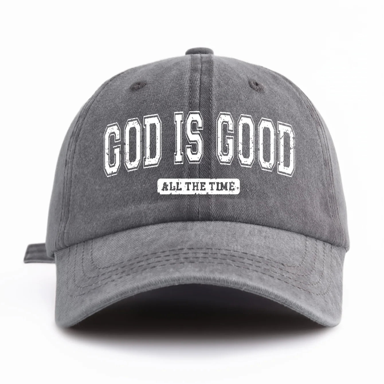 God Is Good Printed Water Washed Baseball Hat Simple