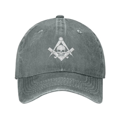 Skull And Cross Bones Square Compass Masonic Freemason Caps