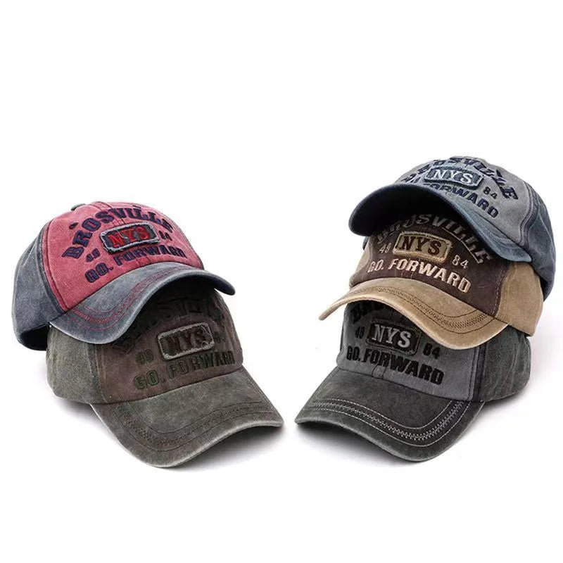 Retro Letter Embroidery Baseball Caps Men Women Washed Cotton Casual Hat Hip Hop Streetwear Sun Hats Y2k Hat