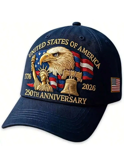 1pc Men's USA 250th Anniversary 1776-2026 Patriotic Baseball Cap