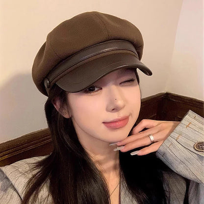 Autumn And Winter British Retro Newsboy Painter Hat