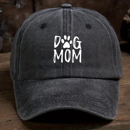 Classic Washed Retro Dog Mom Printed Baseball Cap