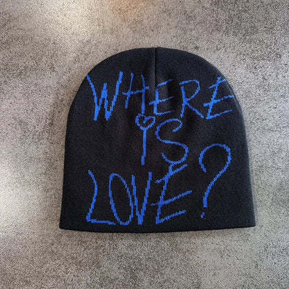 New Street Letter Contrast Color Wool Knitted Hats