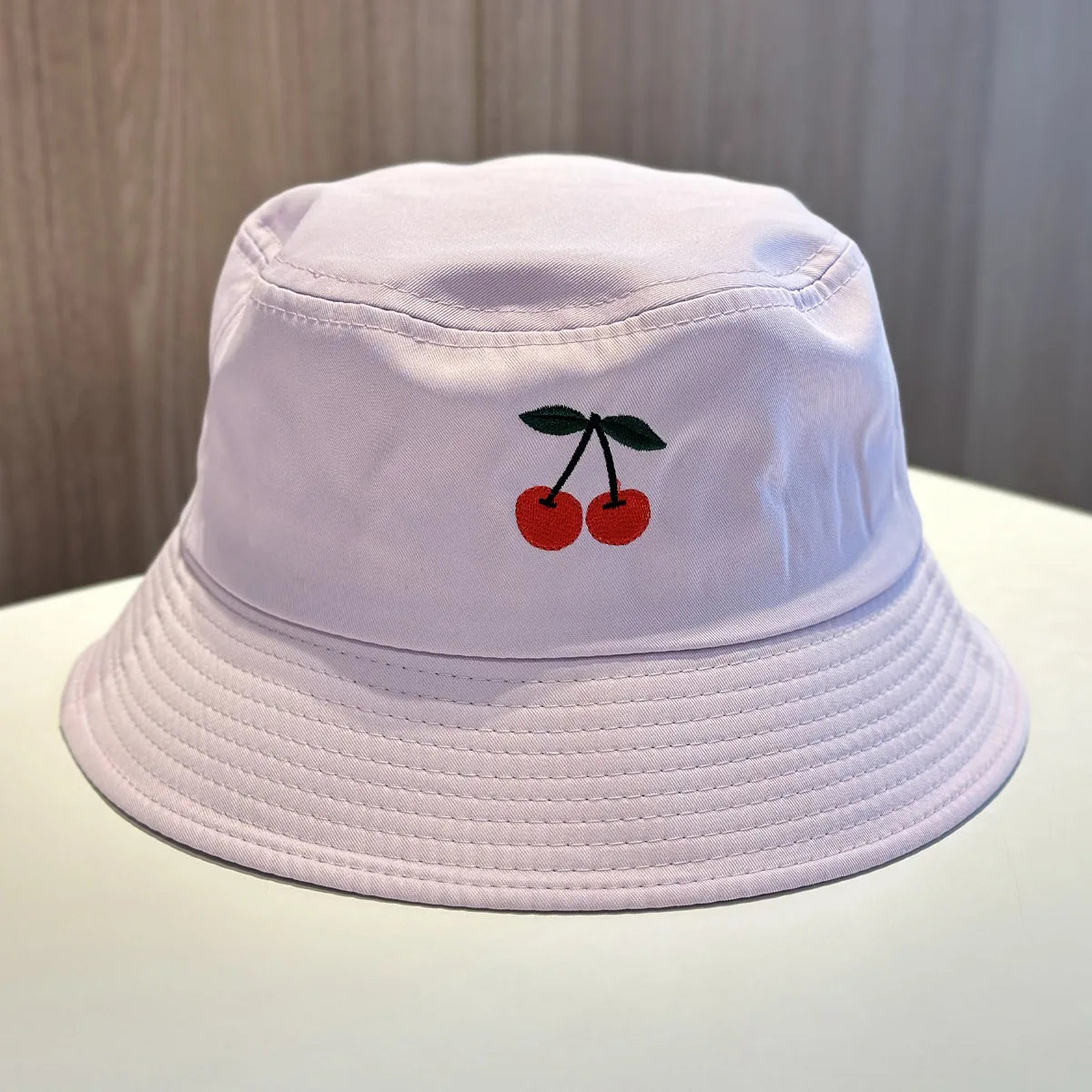 Embroidery Cherry Popular Unisex Summer Bucket Hat