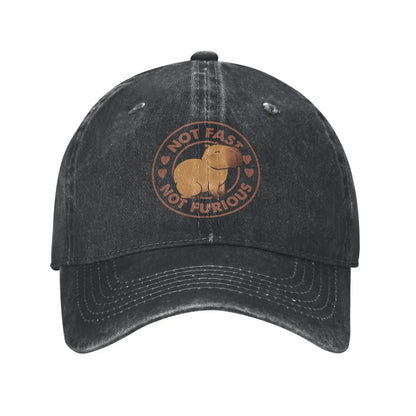 Not Fast Not Furious Capybara Men Women Baseball Cap
