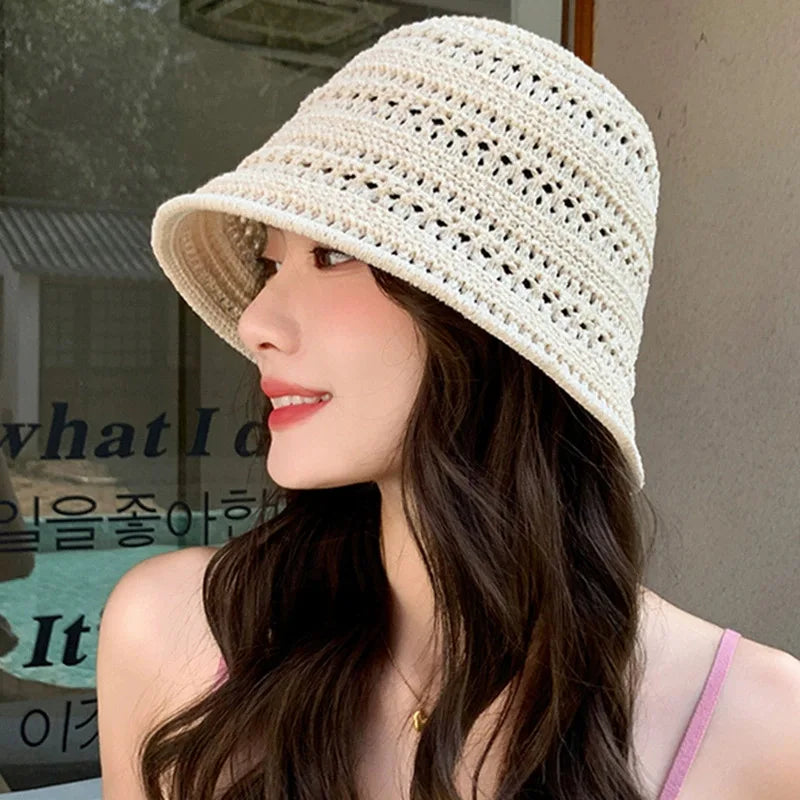 Summer Women's Sun Hat  Korean Fashion Bucket Hat
