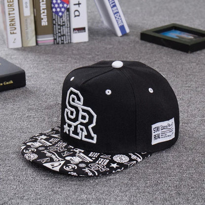 Fashion Embroidery Letter SR Snapback Cap Hip Hop Hat Men and Women