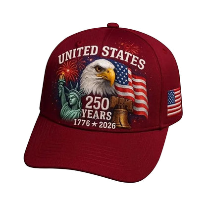 Breathable Patriotic Baseball Cap US 250th Anniversary Cap Retro Washed Versatile Patriotic Cap