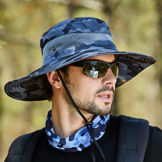 Summer Men Breathable Sun Hat Outdoor Traveling Fishing Hiking Hats