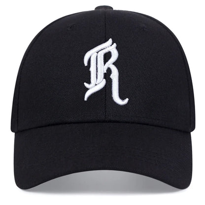 Letter Embroidery R Baseball Caps For Women Men Autumn Winter Cotton