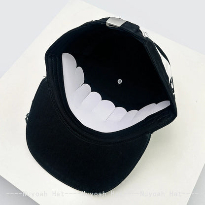 Color Block Embroidered Letters Rose Baseball Hats