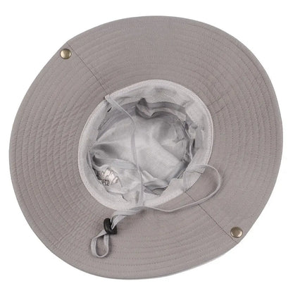 Summer Men Bucket Hat Outdoor UV Protection Wide Brim Panama Safari Hunting Hiking Hat